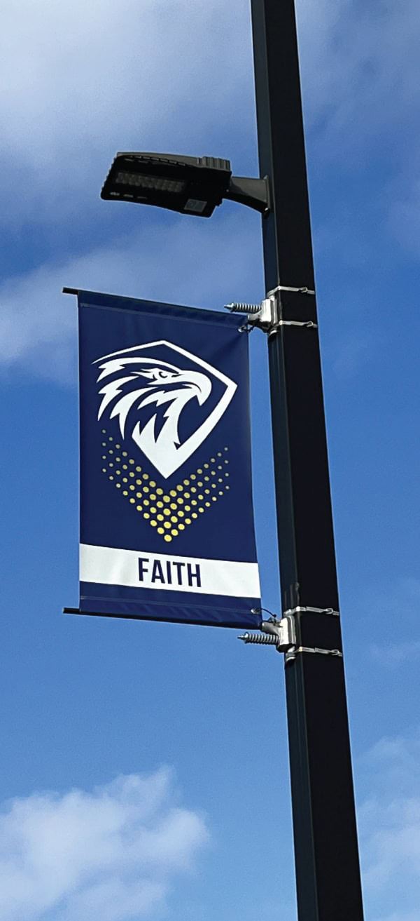 calvary eagle light post flag
